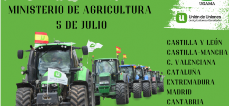 Unión de Uniones junto a UGAMA reunirá a cerca de 200 tractores en su Marcha de la Sequía frente al Ministerio