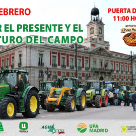 El sector agrario y ganadero madrileño convoca una nueva concentración el 25 de febrero en la Puerta del Sol
